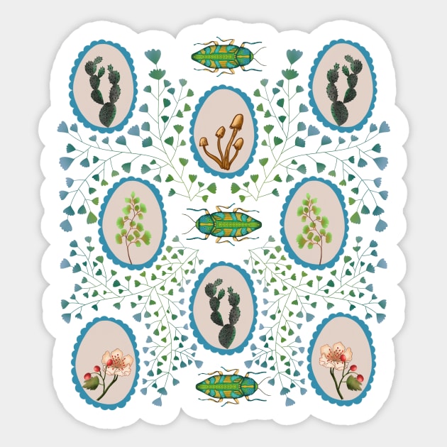 ferns and bugs Sticker by Pacesyte